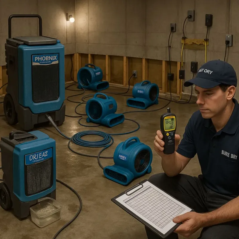 Structural Drying and Dehumidification process in Glenville, WV